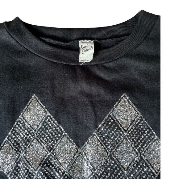 Vintage Sparkly Silver Glitter Heart design sweatshirt - Picture 5 of 7